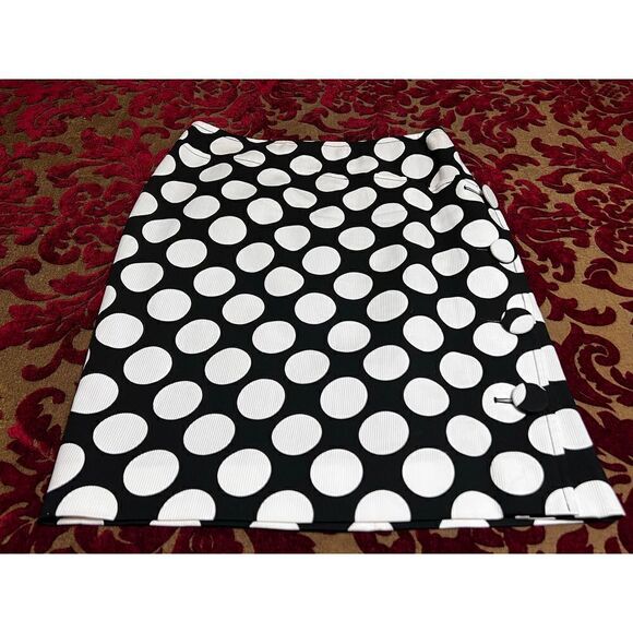 Carlisle Black & White Polka Dot Pencil Skirt Size 4 - Picture 3 of 4